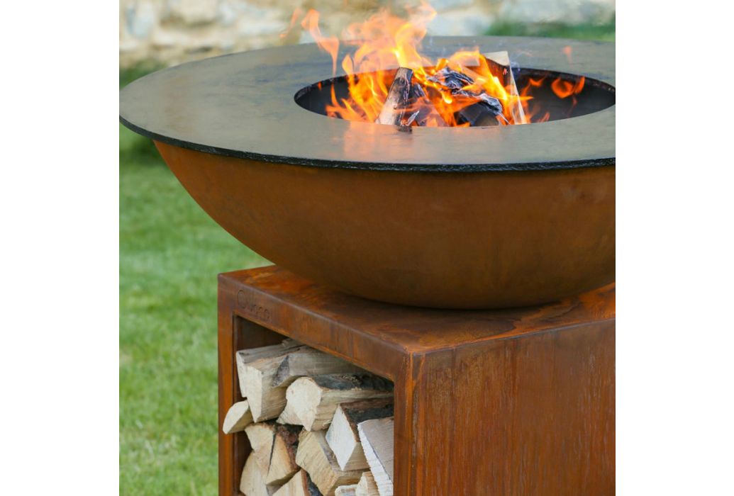 Quoco Piatto Large Corten brandend dichtbij