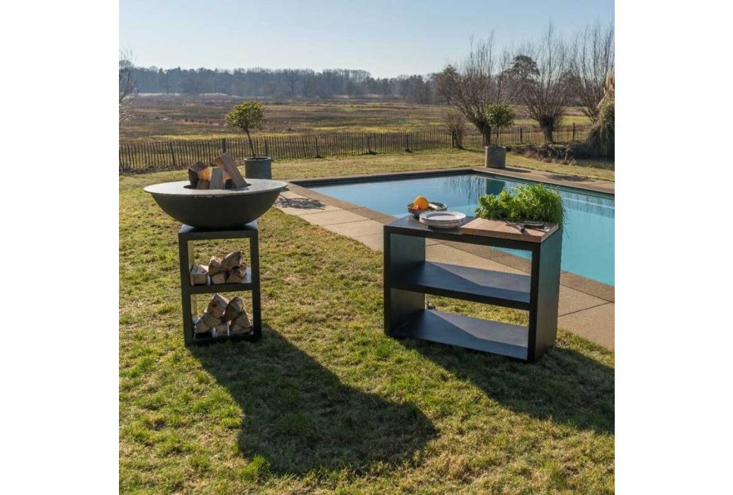 Quoco Piatto Medium Dark Grey voorbeeld in tuin