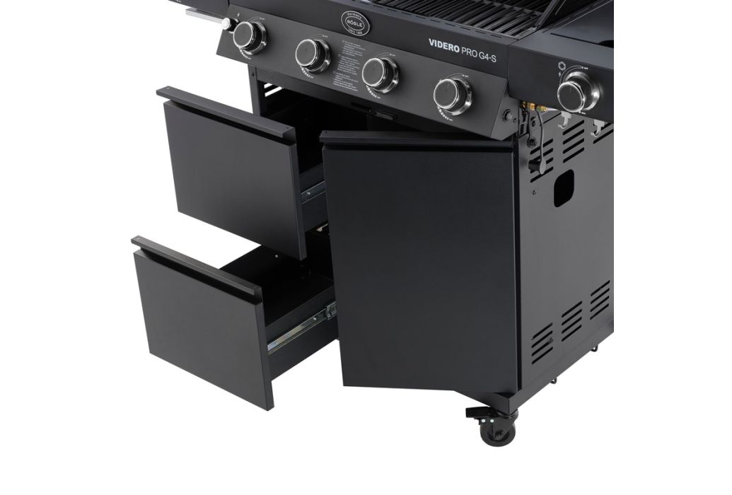 Rösle gas bbq Videro Pro G4-S Vario+ kast open