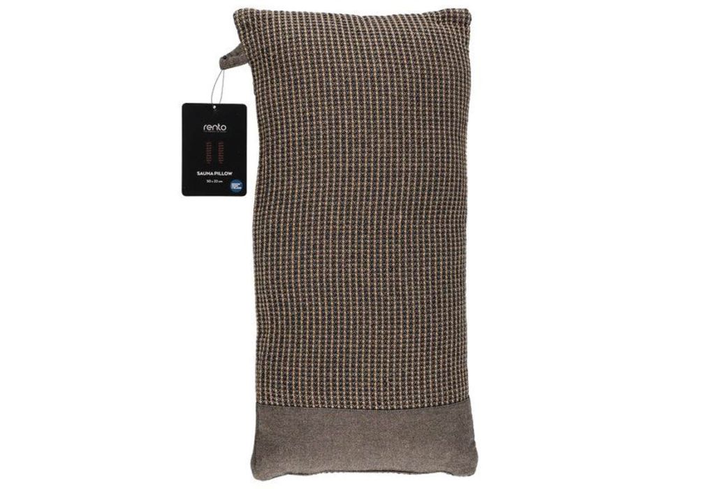 Rento sauna kussen zwart beige 50 x 22 cm met kaartje