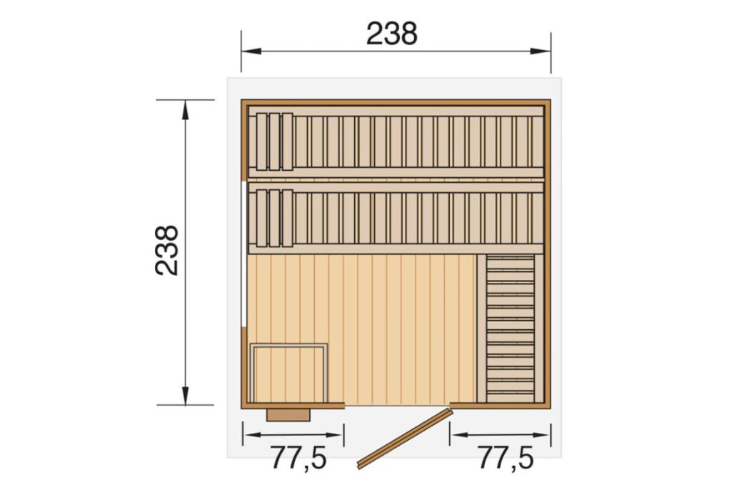 Weka Kuopio buitensauna 238 x 238 x 253 cm