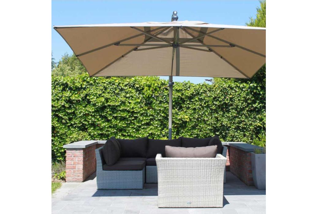 Sun Garden parasol Olefin licht taupe 300 x 300 cm