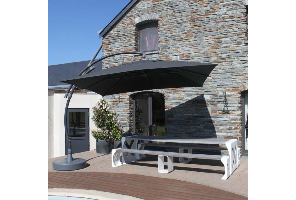 Sun Garden parasol Olefin antraciet 300 x 300 cm sfeerbeeld
