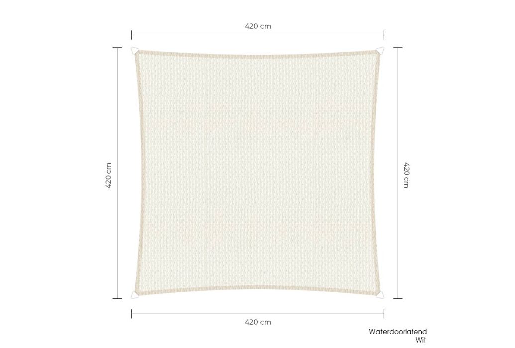 Sunfighters schaduwdoek 420 x 420 cm waterdoorlatend wit
