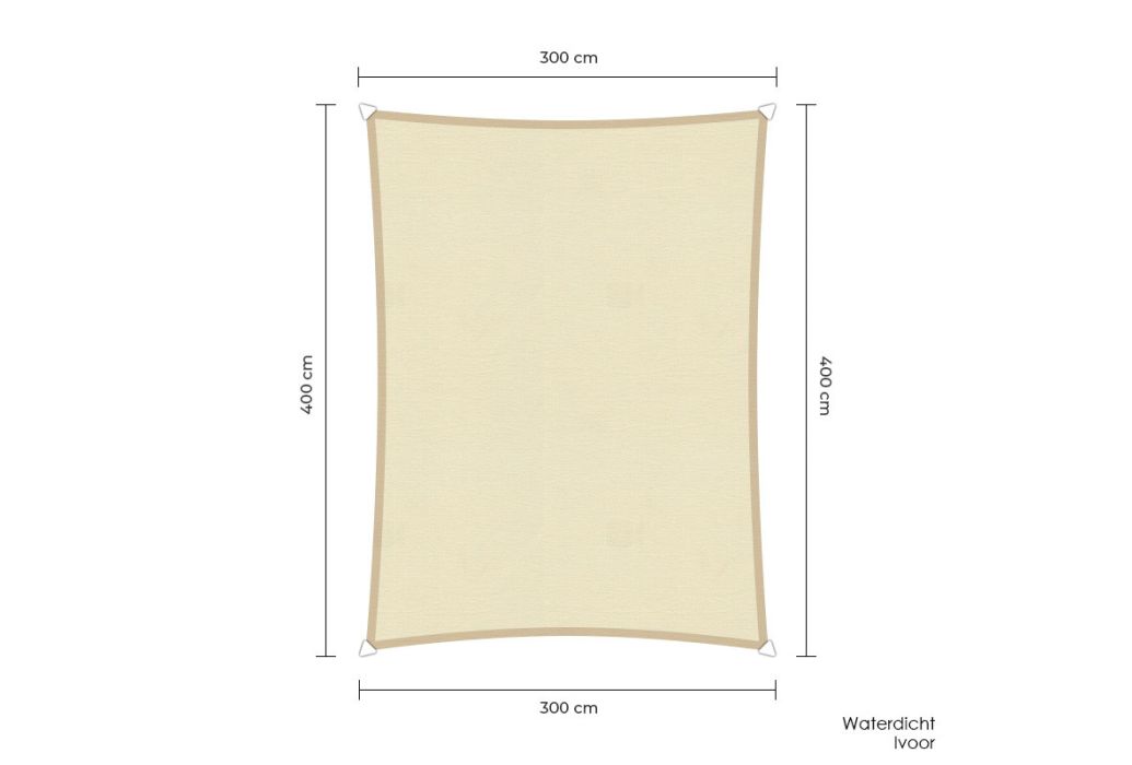 Sunlight schaduwdoek rechthoek 300 x 400 cm ivoor waterdicht