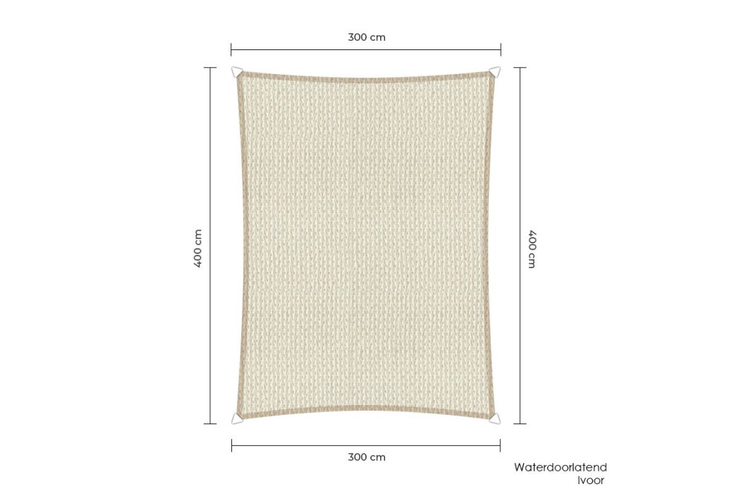 Sunlight schaduwdoek rechthoek 300 x 400 cm ivoor waterdoorlatend