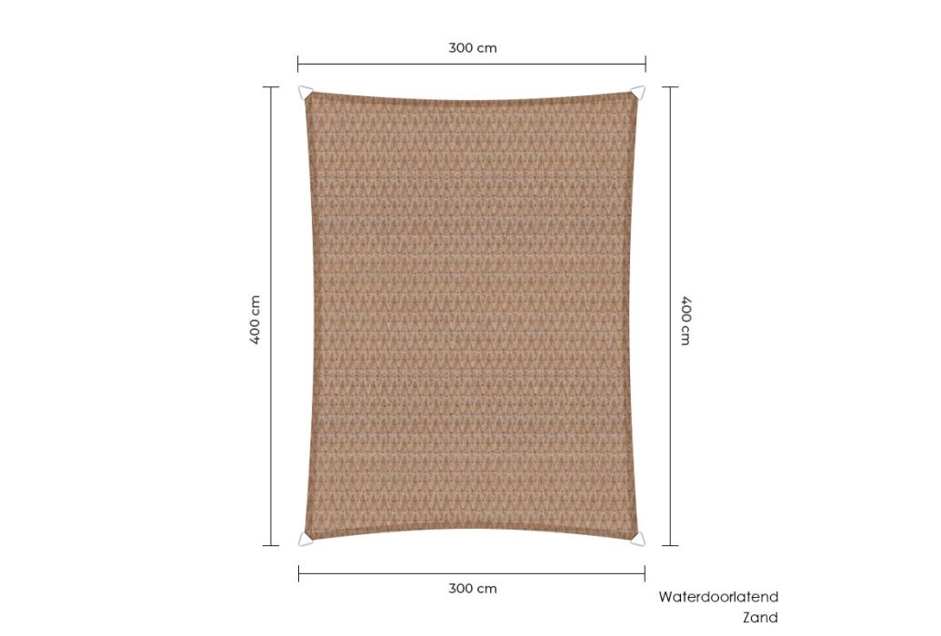Sunlight schaduwdoek rechthoek 300 x 400 cm zand waterdoorlatend