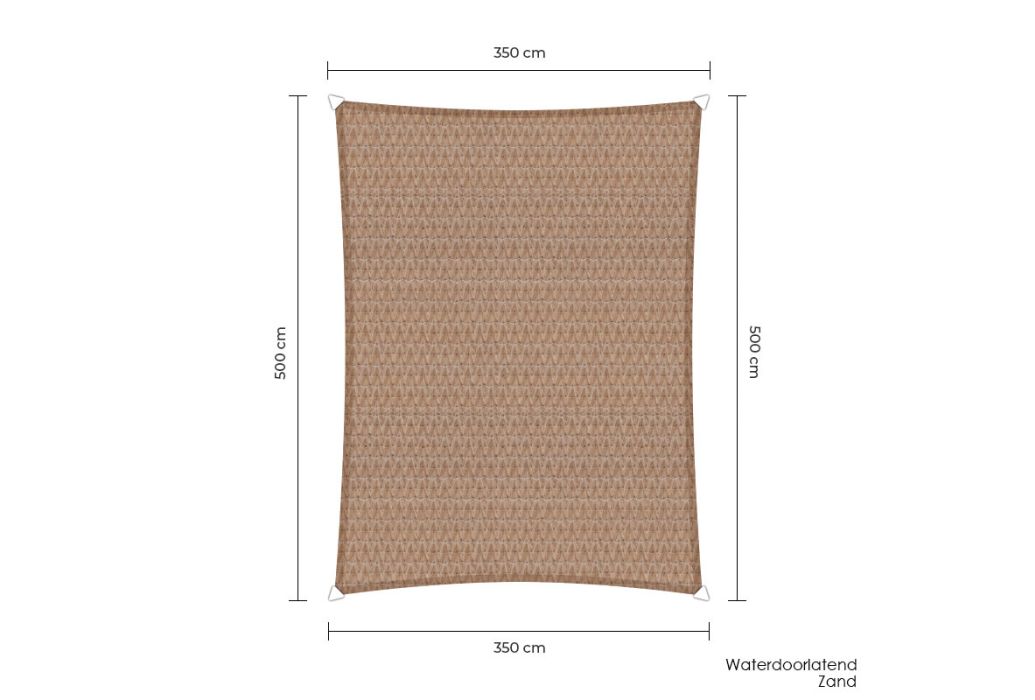 Sunlight schaduwdoek rechthoek 350 x 500 cm zand waterdoorlatend