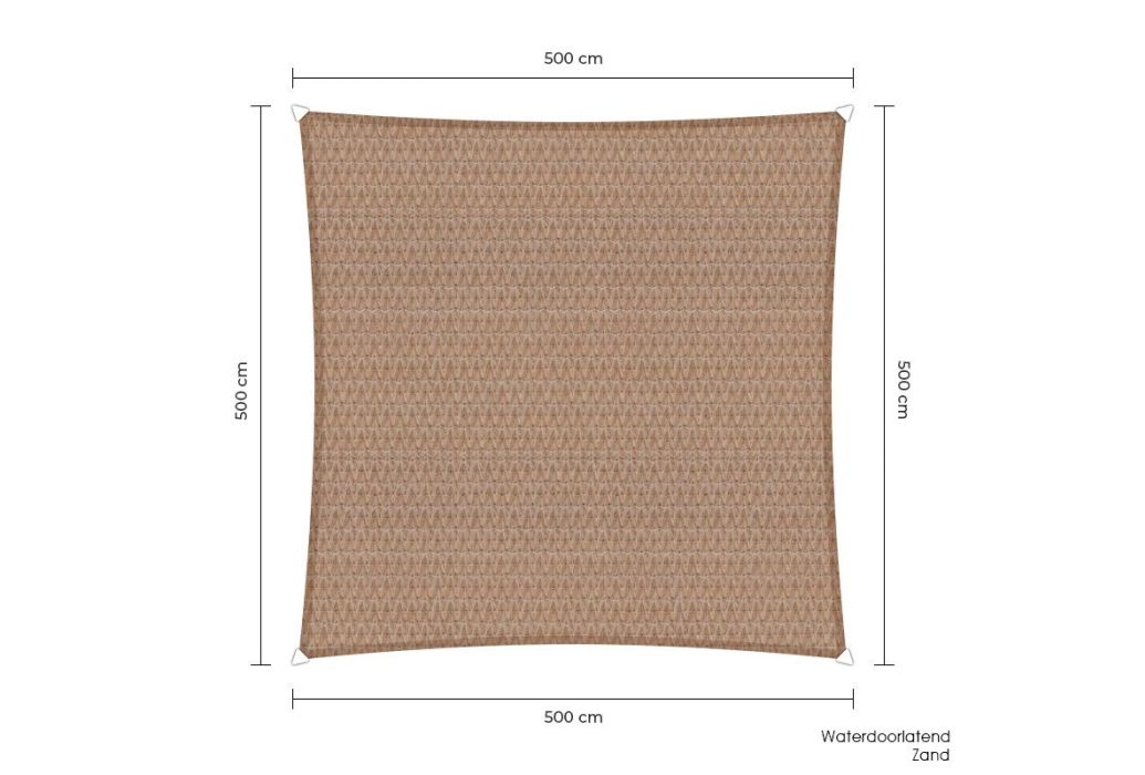 Sunfighters schaduwdoek vierkant 500 x 500 cm zand