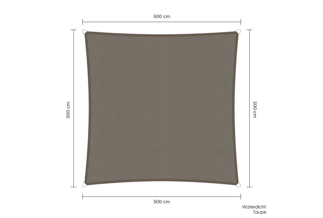 Sunfighters schaduwdoek waterdicht vierkant 500 x 500 cm taupe