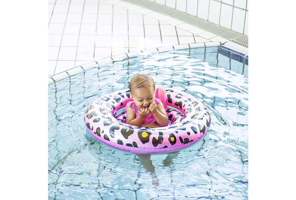 Swim Essentials Baby float Panterprint roze | 0-1 jaar in gebruik