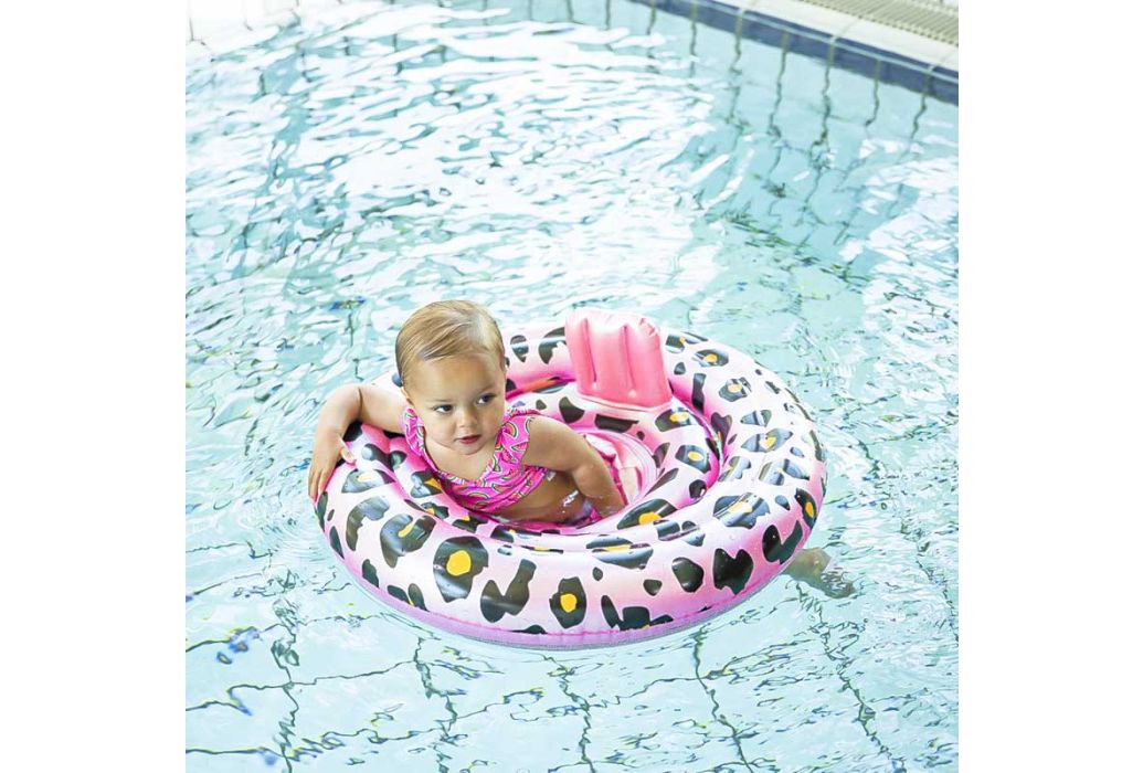 Swim Essentials Baby float Panterprint roze | 0-1 jaar in het water