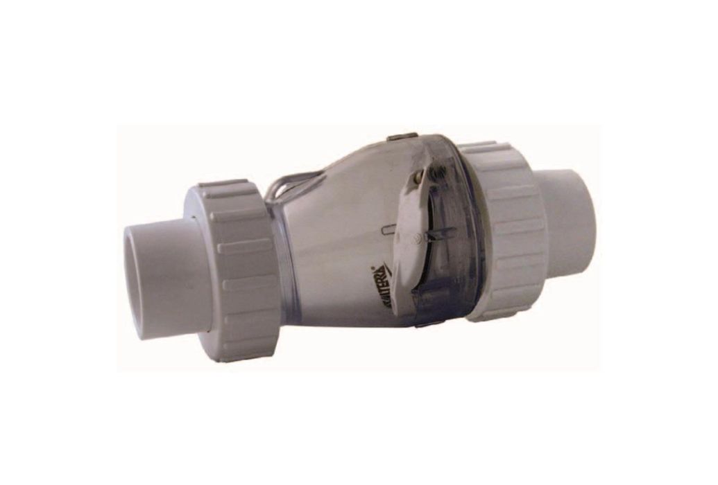 Terugslagklep transparant 63mm met veer