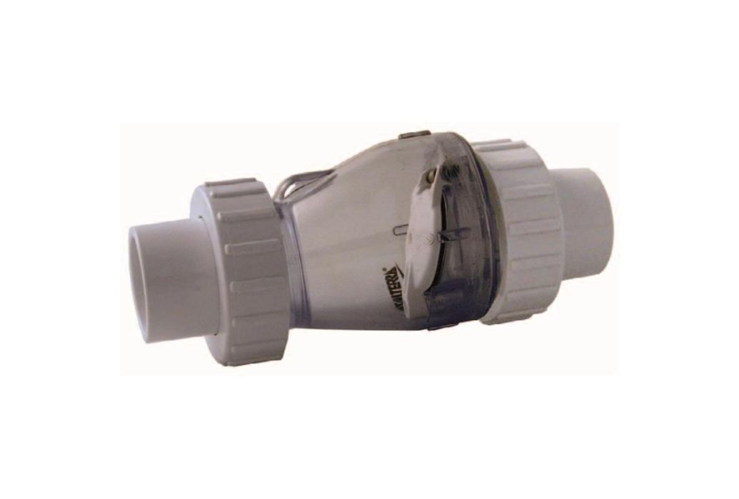 Terugslagklep transparant 63mm zonder veer