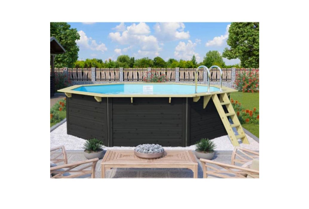 Trend Pool houten zwembad antraciet 470 x 124 cm