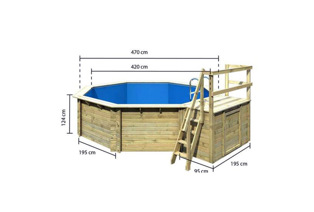 Trend Pool houten zwembadterras voor 470 cm afmetingen