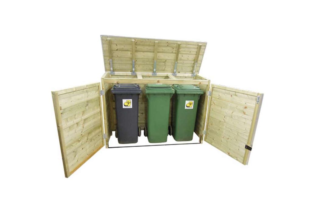Tuinkast TRIO voor 3 afvalcontainers