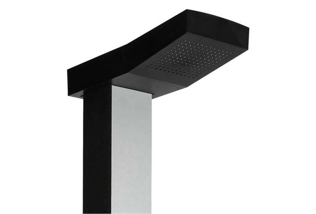 UNO Angled Buitendouche zwart grijs douchekop