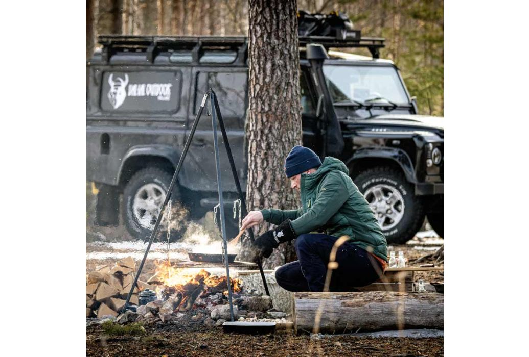 Valhal barbecue lepel kersenhout koken in de buitenlucht