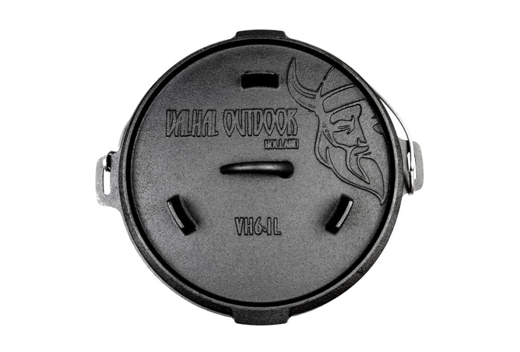 Valhal Dutch Oven gietijzer 6,1 liter bovenkant deksel