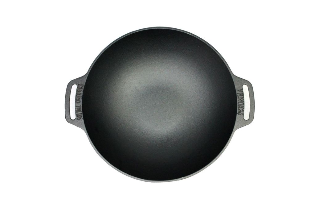 Valhal gietijzeren wokpan 36 cm bovenaanzicht