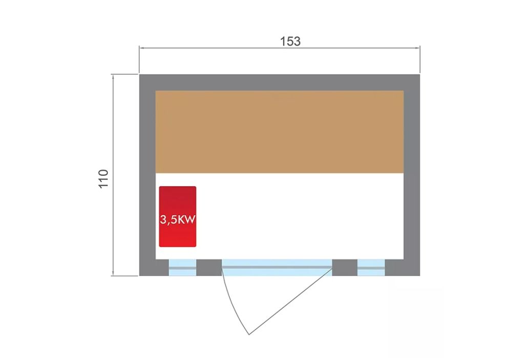 Vapeur ZEN binnensauna 153 x 110 x 190 cm afmetingen