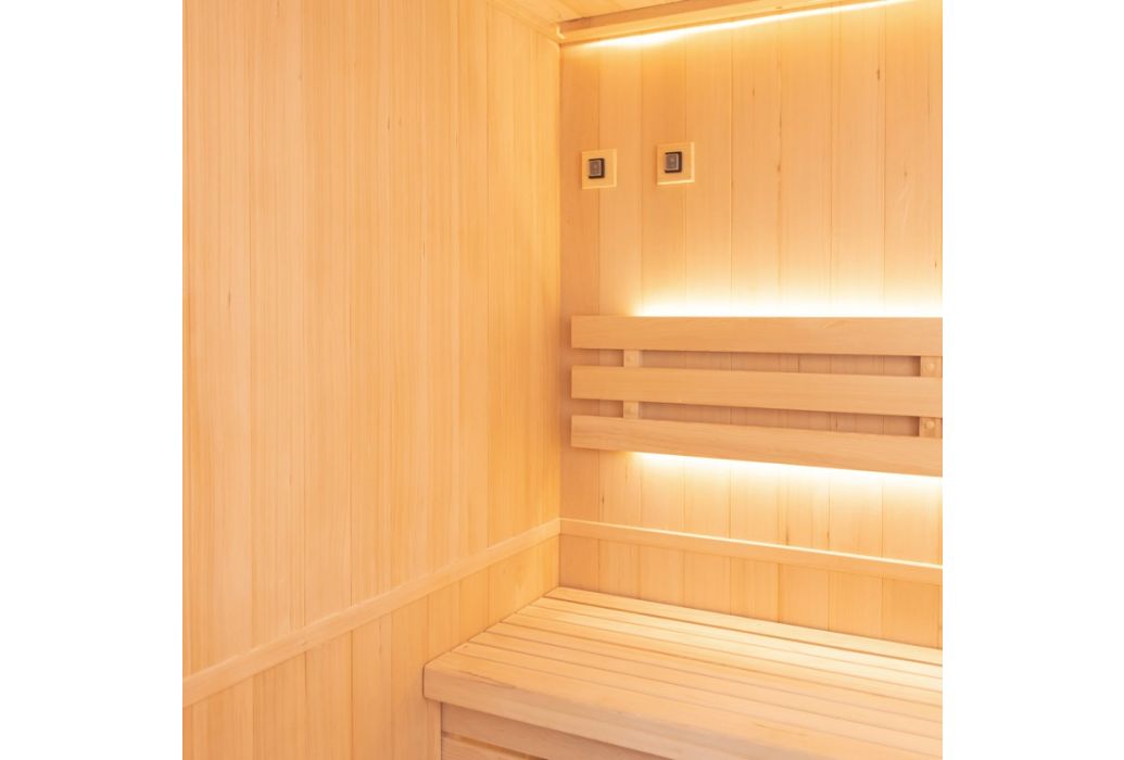 Vapeur ZEN Finse sauna 150 x 150 x 200 cm van binnen