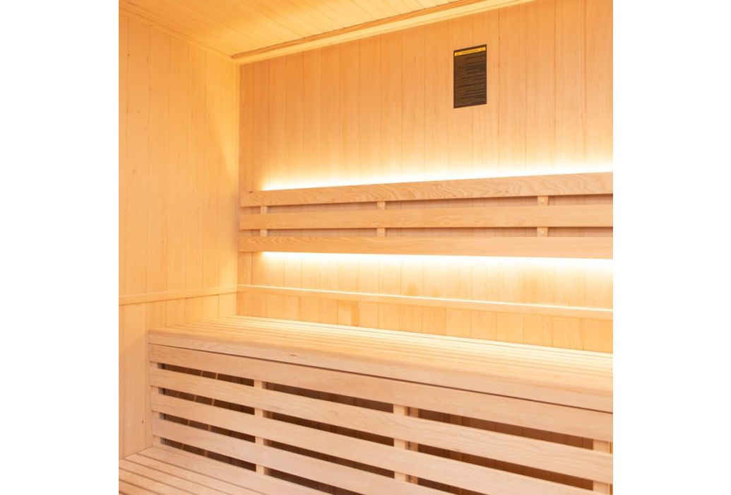 Vapeur ZEN Finse sauna 198 x 174 x 200 cm van binnen