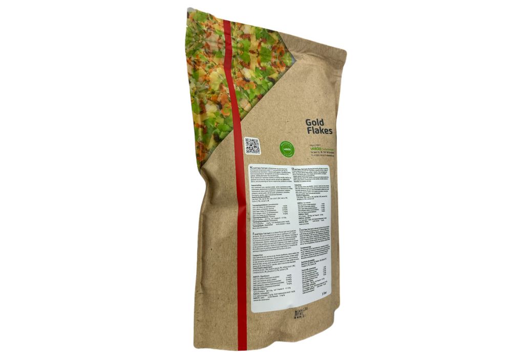 Velda basisvoer Gold Flakes 3000 ml achterkant verpakking