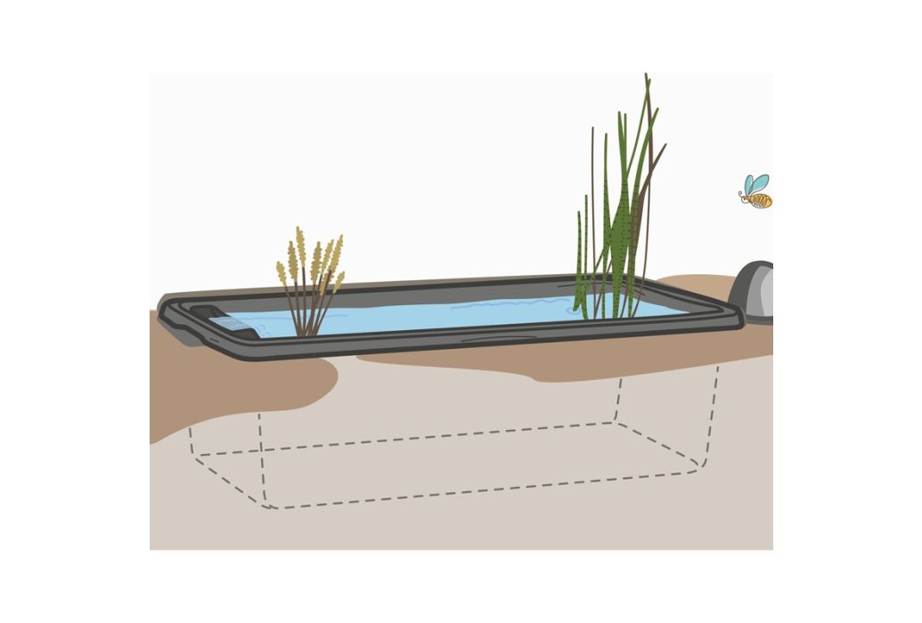 Velda Orbis mini-vijver set met waterval 76 x 46 cm tekening vijverbak