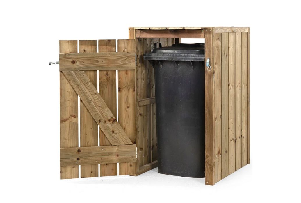Volente Container Ombouw Enkel Peter open met een kliko erin. 