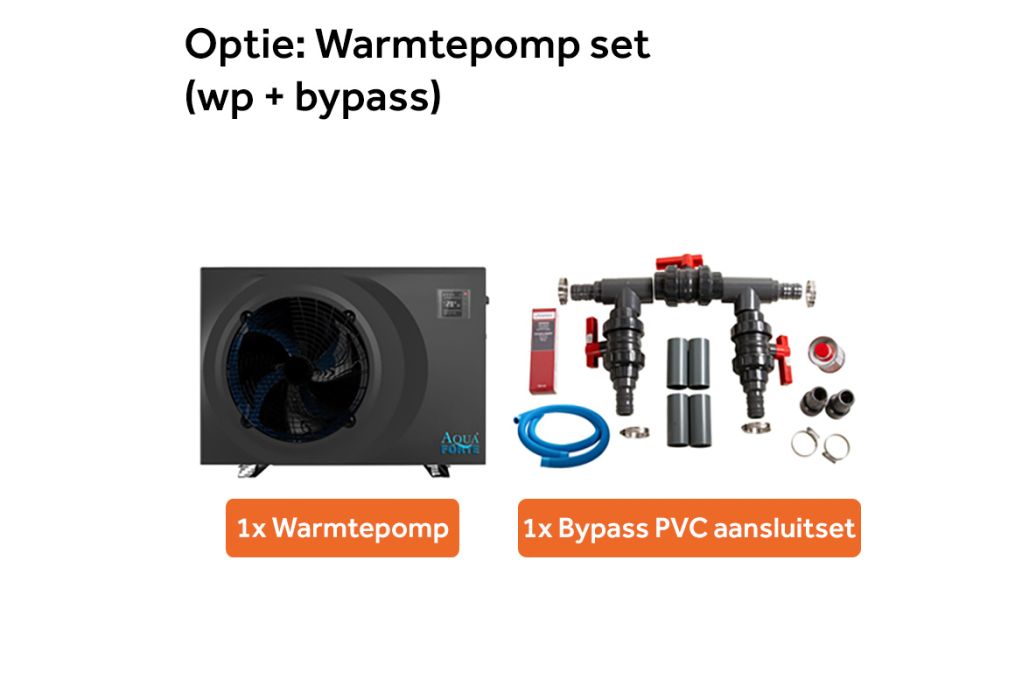 Metalen zwembad ovaal 700 x 350 x 150 cm warmtepomp set (wp + bypass)