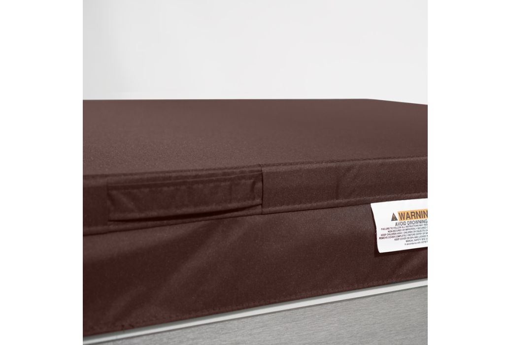 Spa cover Dimension One Seville/Caliente 198 x 214 cm Weathershield Mahogany detail