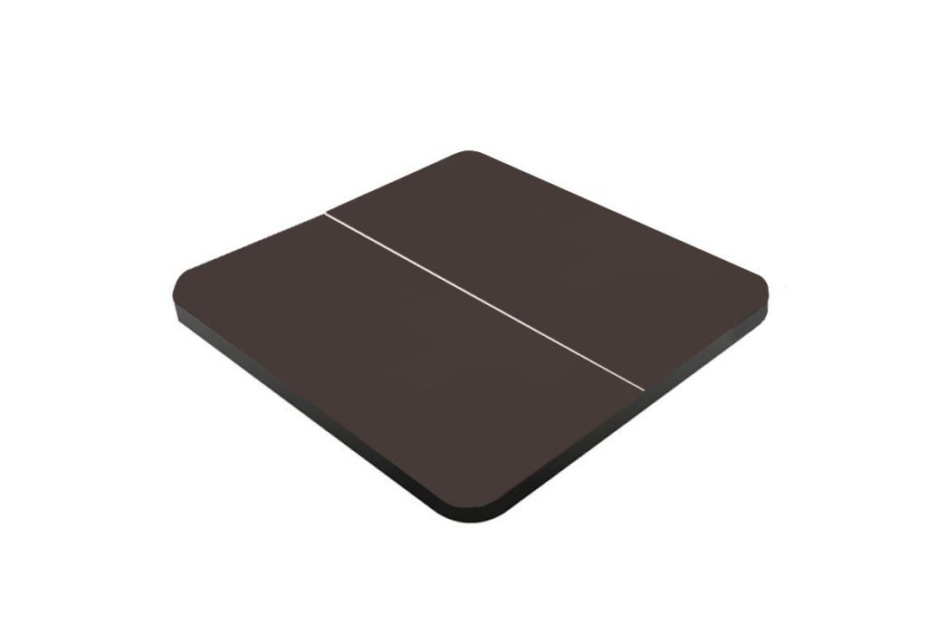 Spa cover 216 x 216 cm – radius 13 cm Weathershield mahogany