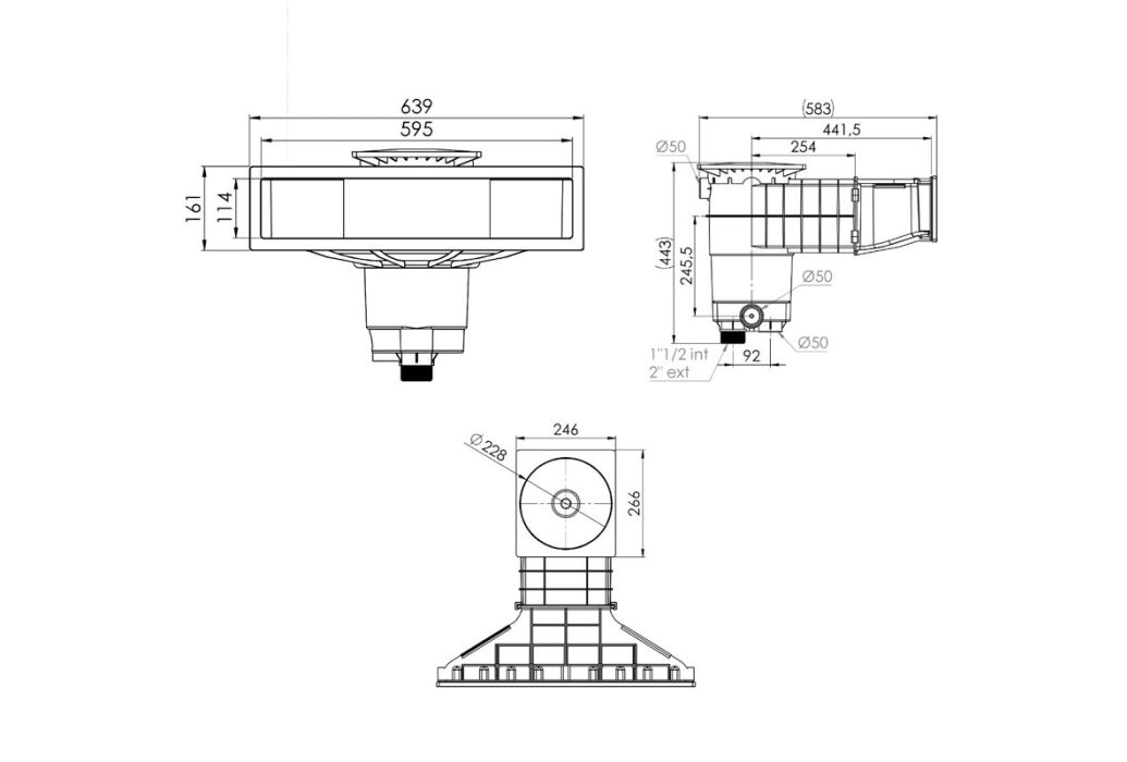 Weltico skimmer hoge waterlijn A600 tekening