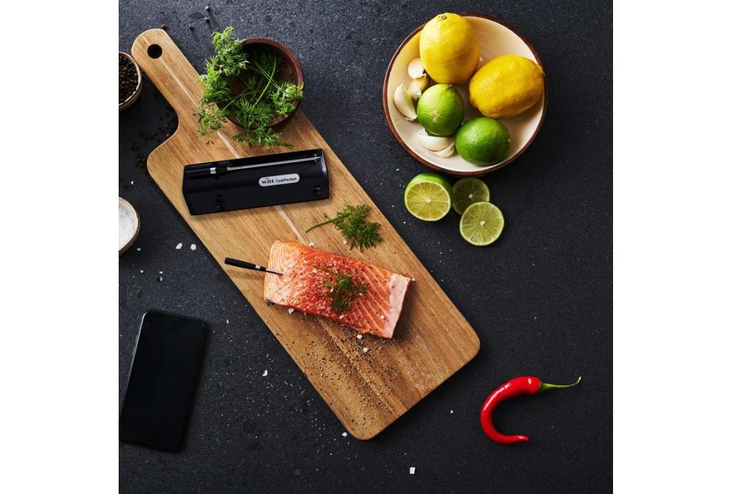 Witt CookPerfect draadloze duo kern temperatuurmeter (incl. app) voorbeeld in vis
