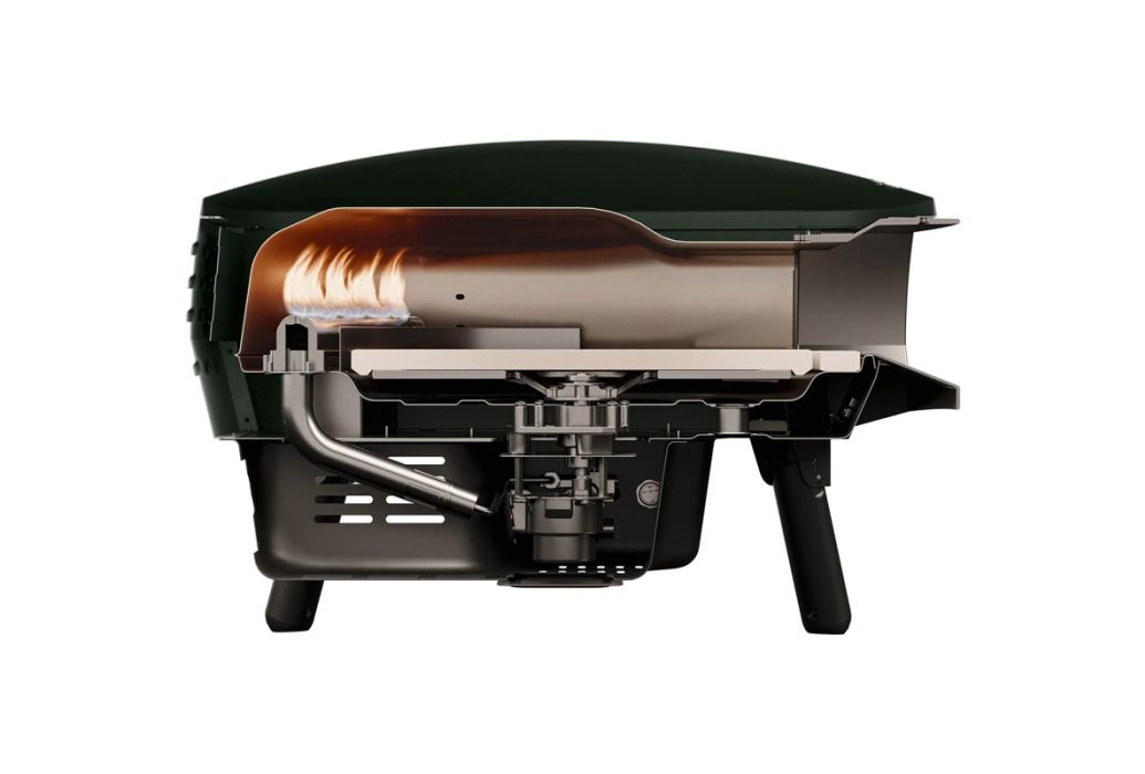 Witt Piccolo gas pizza oven Ø 33 cm Mat Groen zijkant open