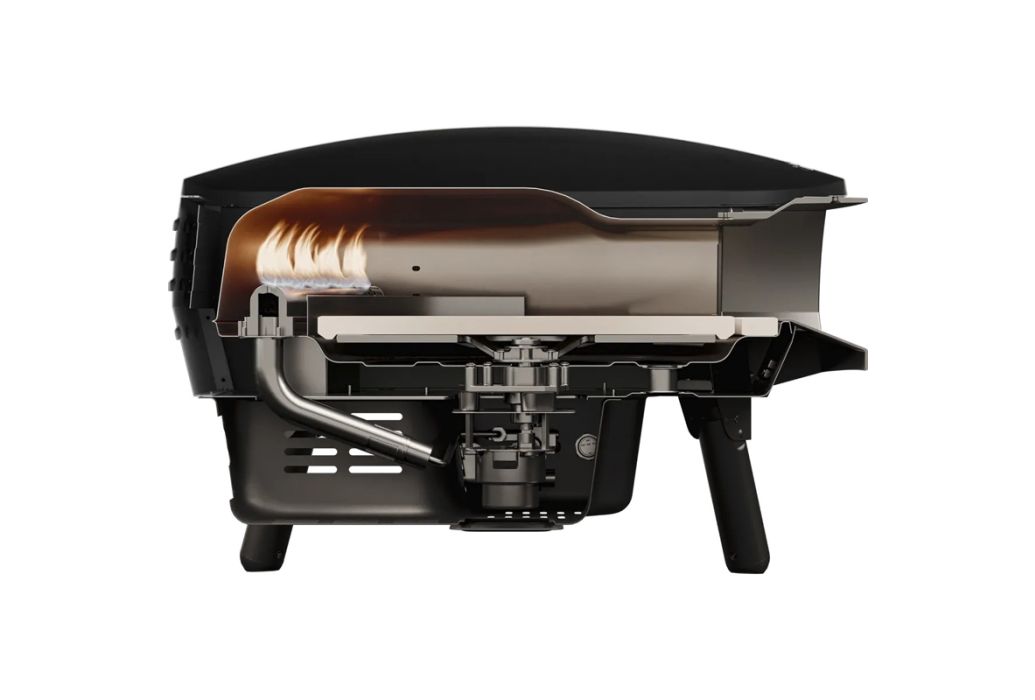 Witt Piccolo gas pizza oven Ø 33 cm Mat Zwart zijkant open