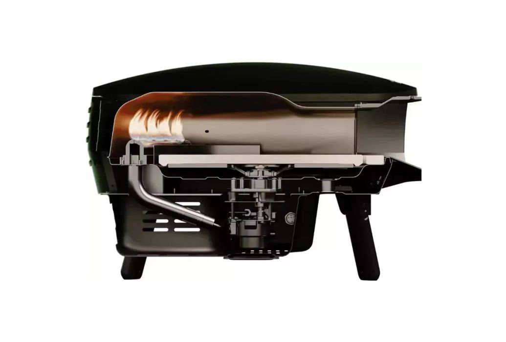 Witt Piccolo gas pizza oven Ø 41 cm Mat Groen open