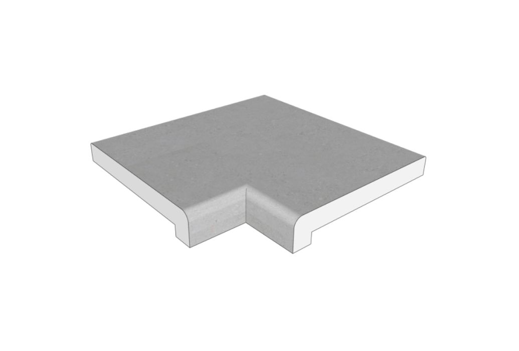 Zwembad randtegel hoek Athen antraciet zwart 40 x 30 cm