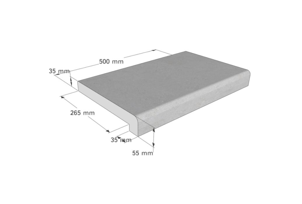 Zwembad randtegel Athen wit | 50 x 30 cm