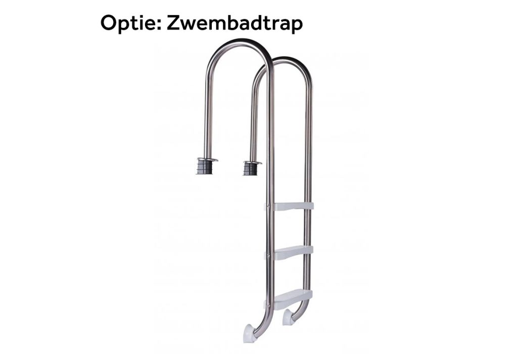 Metalen zwembad rond Ø 500 x 120 cm Zwembadtrap