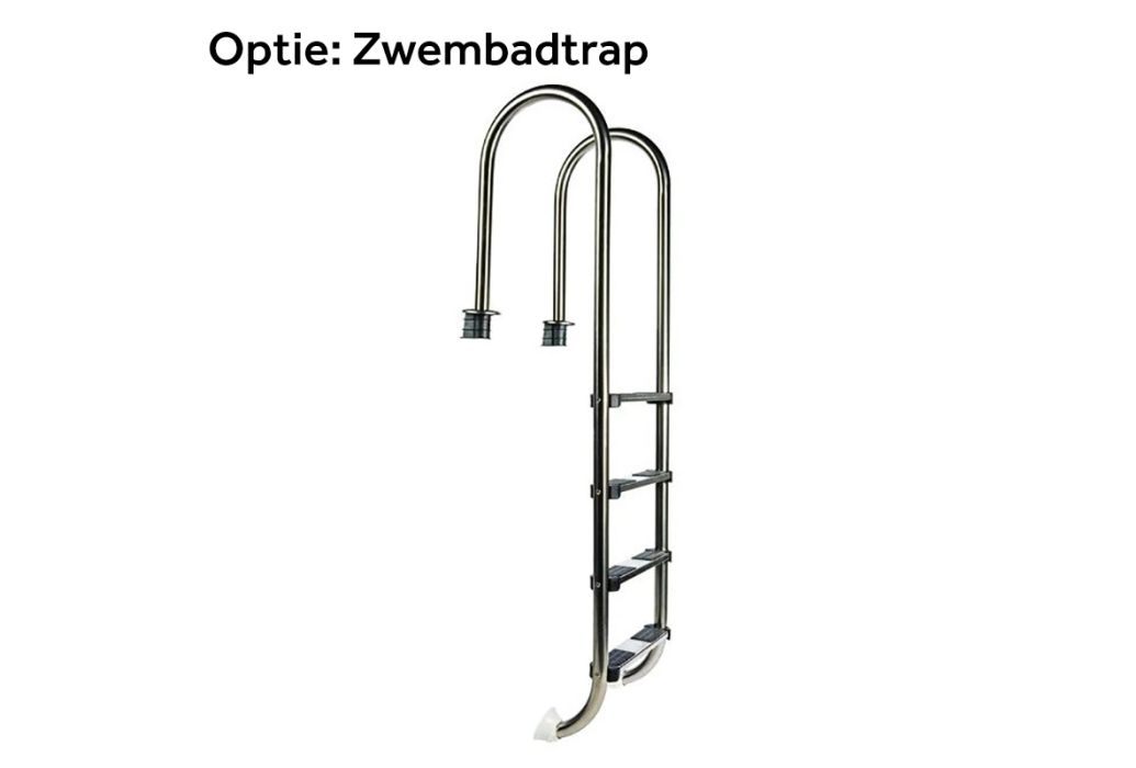 Metalen zwembad ovaal 700 x 350 x 150 cm Zwembadtrap