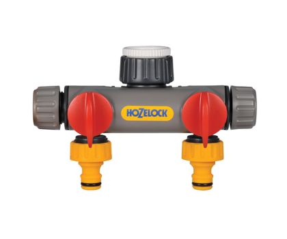2-weg waterverdeler Hozelock 3/4" en 1/2" aansluiting 