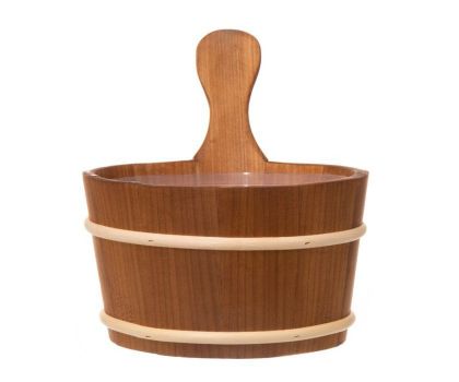 4Living donker houten sauna emmer 4 liter voorkant
