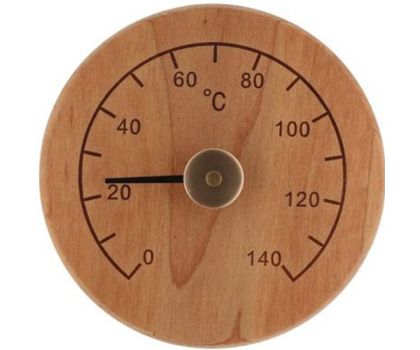 4Living sauna thermometer hout bruin.