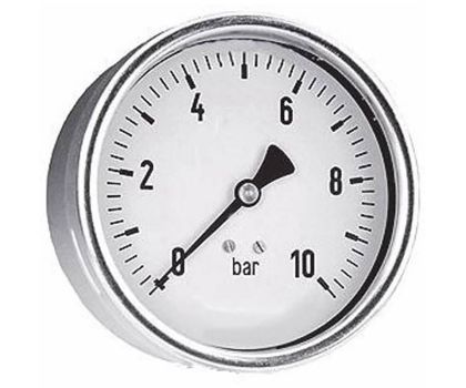Splash-X Manometer Ø63mm stalen kast 1/4" achteraansluiting bereik 0-10 bar