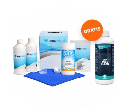 Aqua Kristal Spa en Hot Tub box incl. chloor + gratis Splash-X Spa Tube Clean