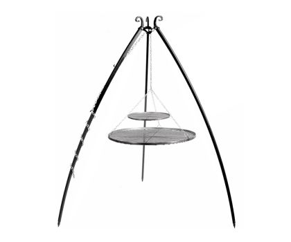 Cookking driepoot 200 cm met dubbel grillrooster 80 + 40 cm