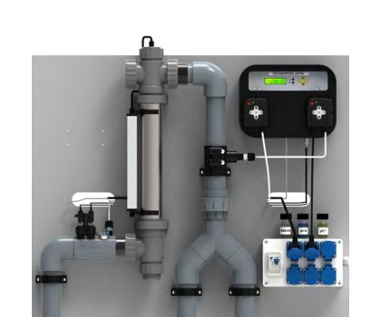 Desinfectie paneel pH en Chloor met Technopool regelaar tot 80m³